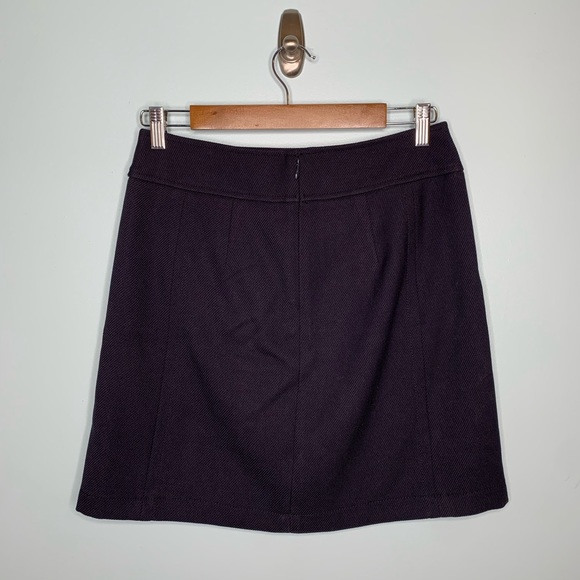 LOFT Navy Blue Front Pleat Lined Skirt - Picture 2 of 6